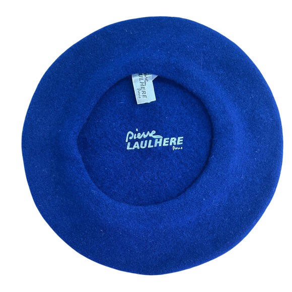 Pierre Laulhere Accessories - Pierre Laulhere Paris Blue Wool Beret Hat Made France OS Parisian French Girl